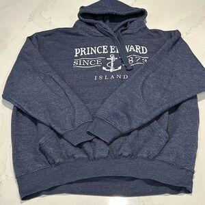 ---Coastal Culture PEI Blue Hoodie Tourist Travel Souvenir Sz XL Unisex
